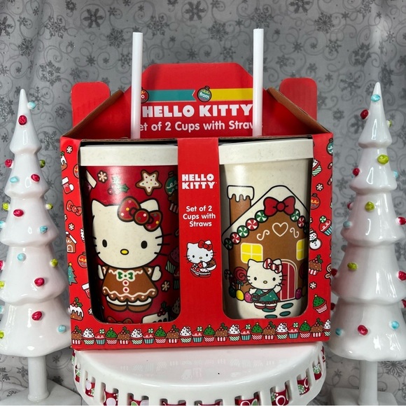 Christmas Sanrio Hello Kitty Double Sided Gingerbread House Bamboo Tumbler/Cups - Picture 3 of 12